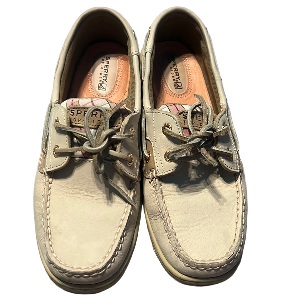 BlueFish Oat/Sand Plaid Women Boat Shoe by Sperry “SZ 8M”